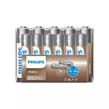 Philips ELEM ALKALI  XXL 10db AA és 6db AAA LR036A16F/10