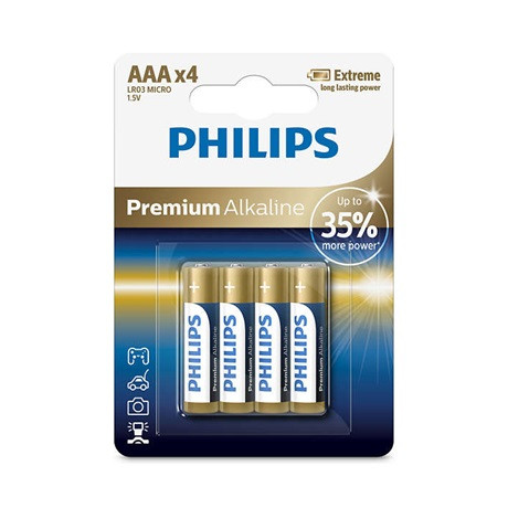 Philips ELEM PREMIUM ALKALI AAA 4-BLISZTER LR03M4B/10