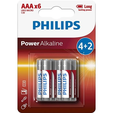 Philips ELEM POWER ALKALI AAA 6-BLISZTER LR03P6BP/10