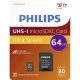 Philips MICRO SDHC 64GB CLASS 10 UHS-I U1 + ADAPTER PH666868