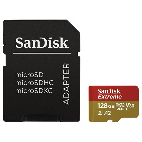 Sandisk MICROSD EXTREME KÁRTYA 128GB, 190/90 MB/s 121586